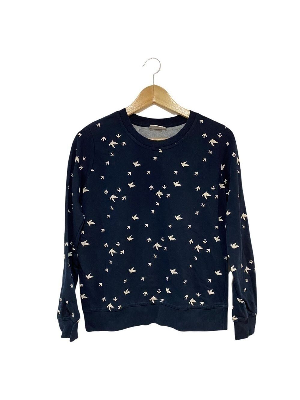 𝅺JACQUELINE DE YONG blue birds fitted sweatshirt EUC